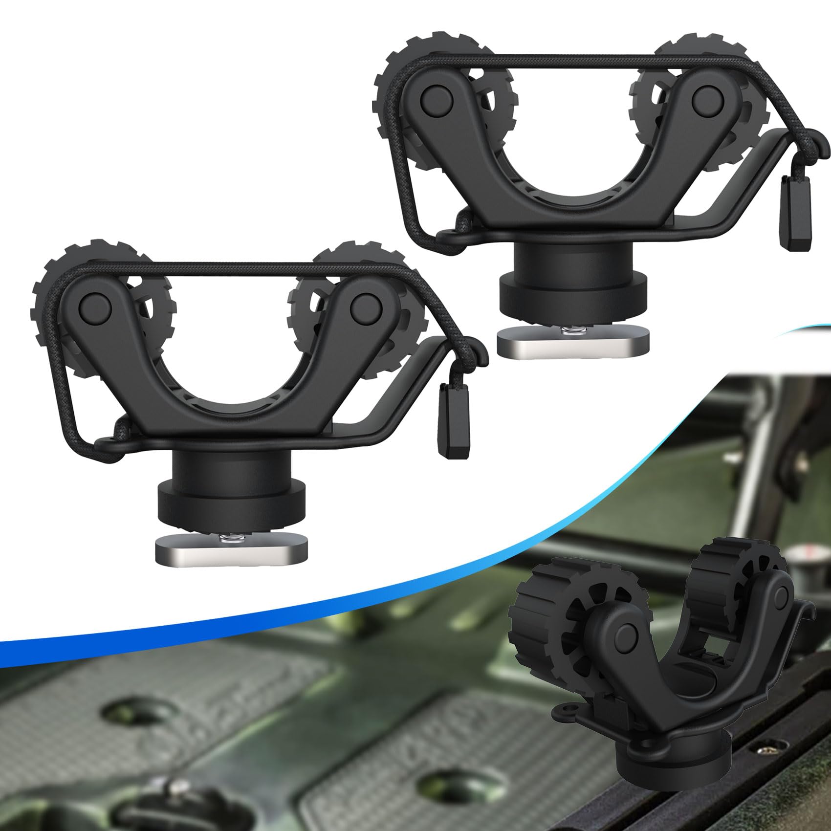Fishing Kayak Anchor - ที่ยึดไม้พายเรือคายัค อุปกรณ์ติดตั้งรางเรือคายัคสำหรับยึดไม้พายมาตรฐาน ที่ยึดไม้พายเรือคายัคสำหรับคันเบ็ด